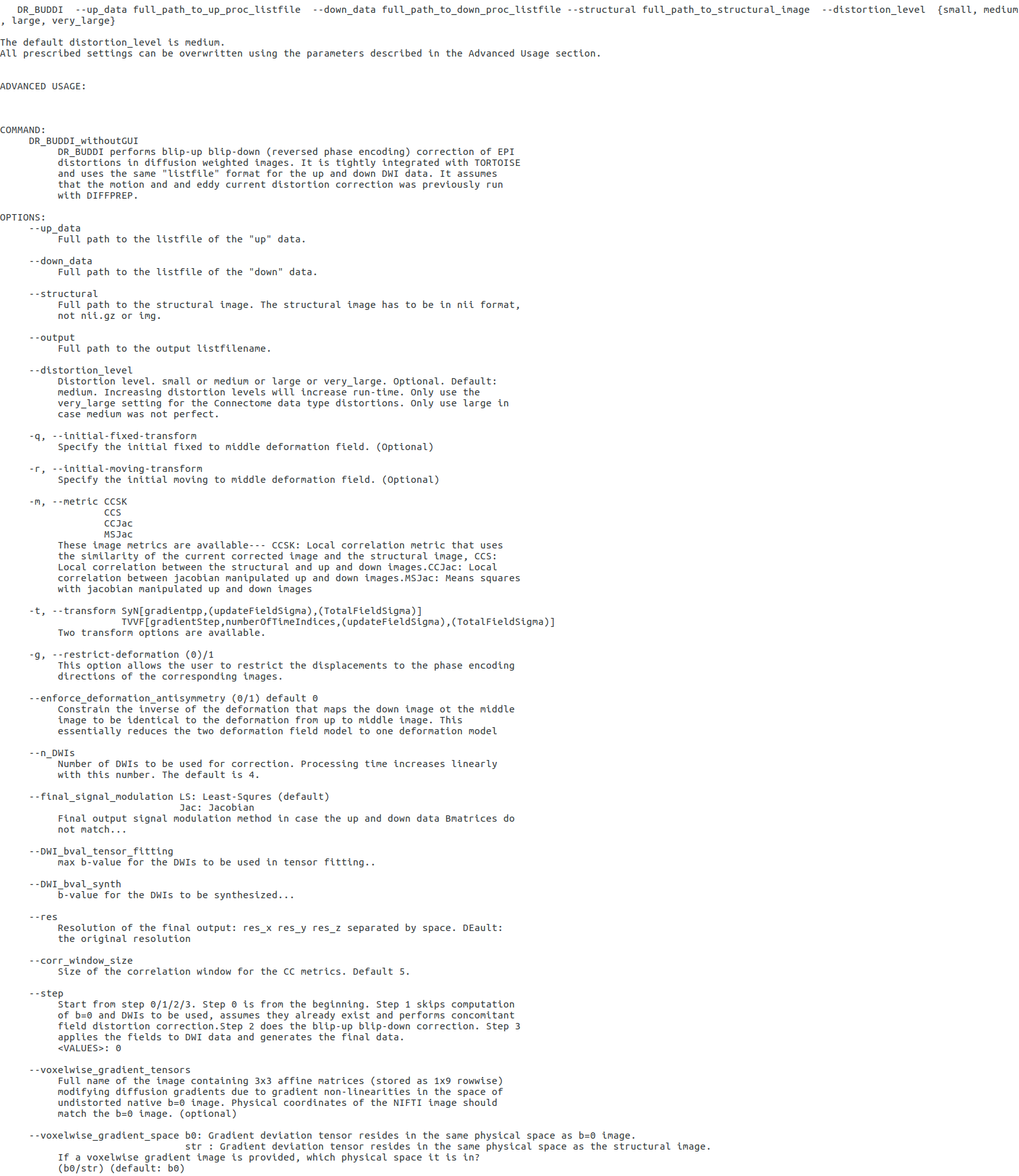Screenshot of DRBUDDI help file for version 3.1.3