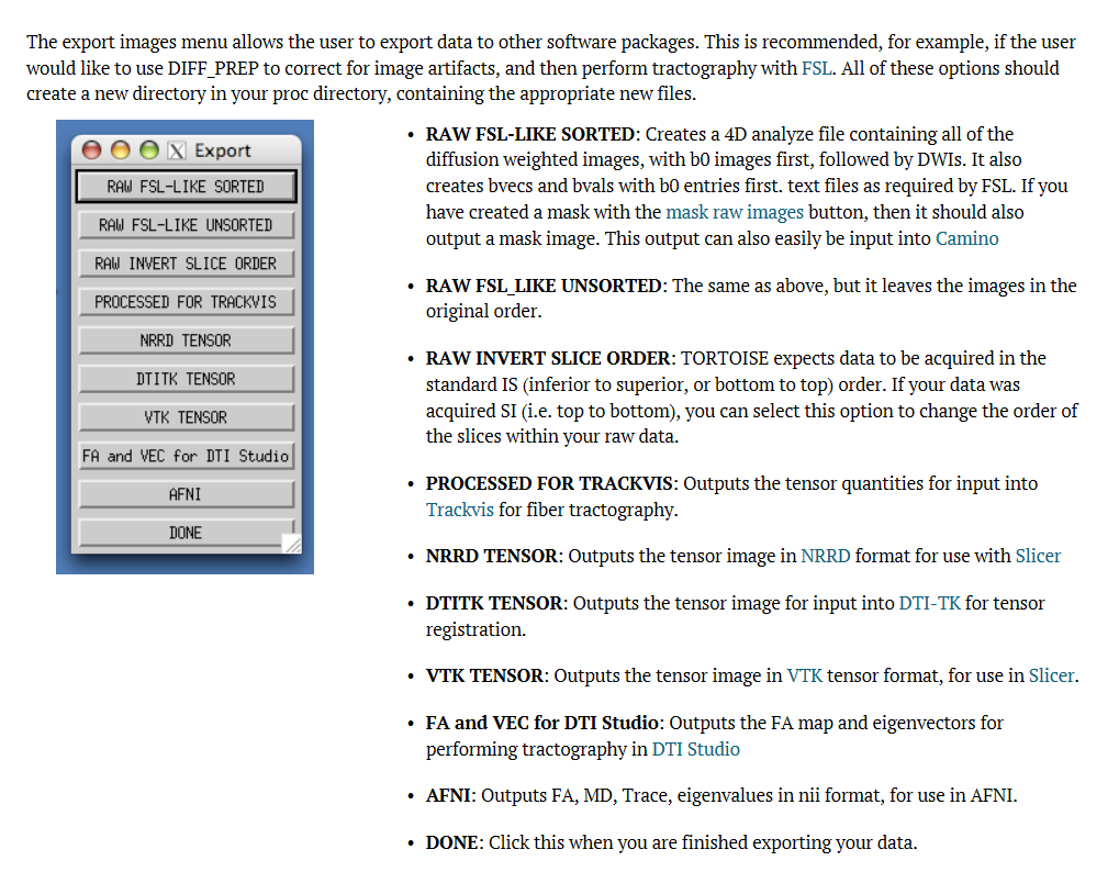 14. screenshot of export
